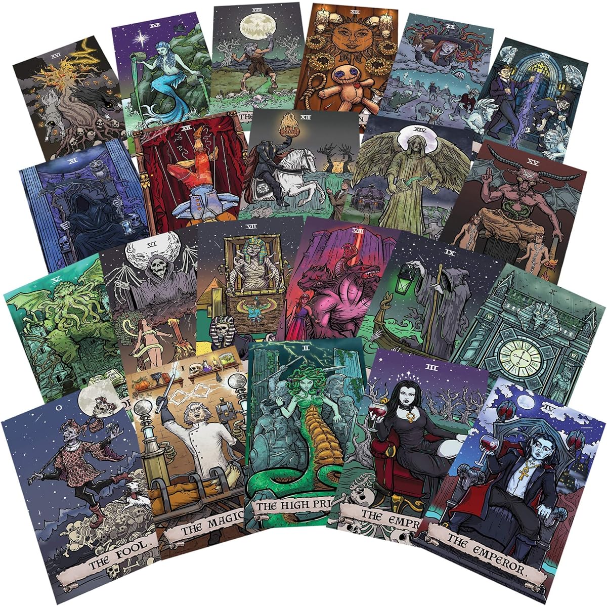 Terror Tarot Card Sticker Pack Gothic Halloween Horror Stickers