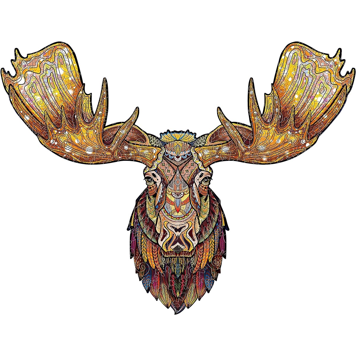 Woodbests Wooden Jigsaw Puzzle for Adults and Kids, Wood Cut Puzzle, Animal Shaped Puzzle, Great Gift (Large-17.7 x 13.6 Inch - 270 Pieces, Majestic Moose)