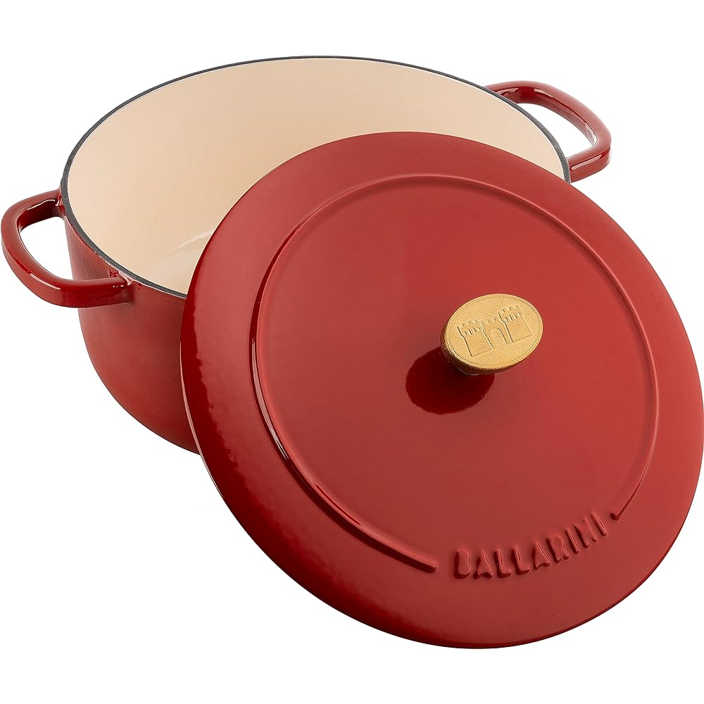 Ballarini "Bellamonte Round 20cm Pomodoro Red" Two Handed Pot Cast Enamel Pot IH Compatible [Authorized Japanese Product] Z1023-628