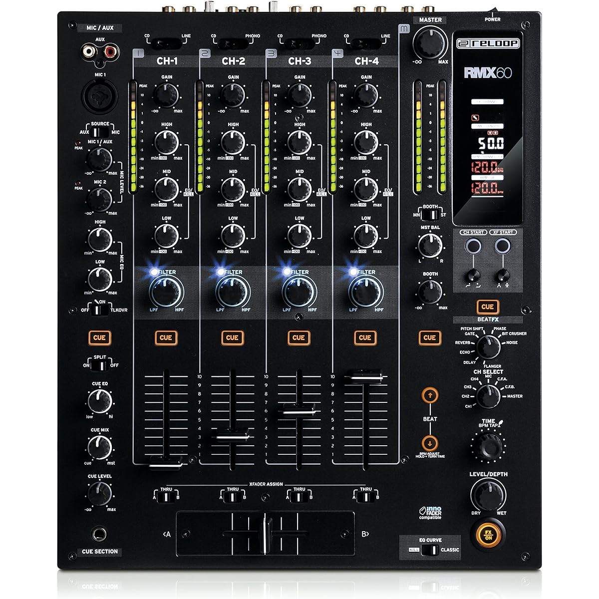 Reloop 2-channel DJ mixer with built-in effects RMX-22i