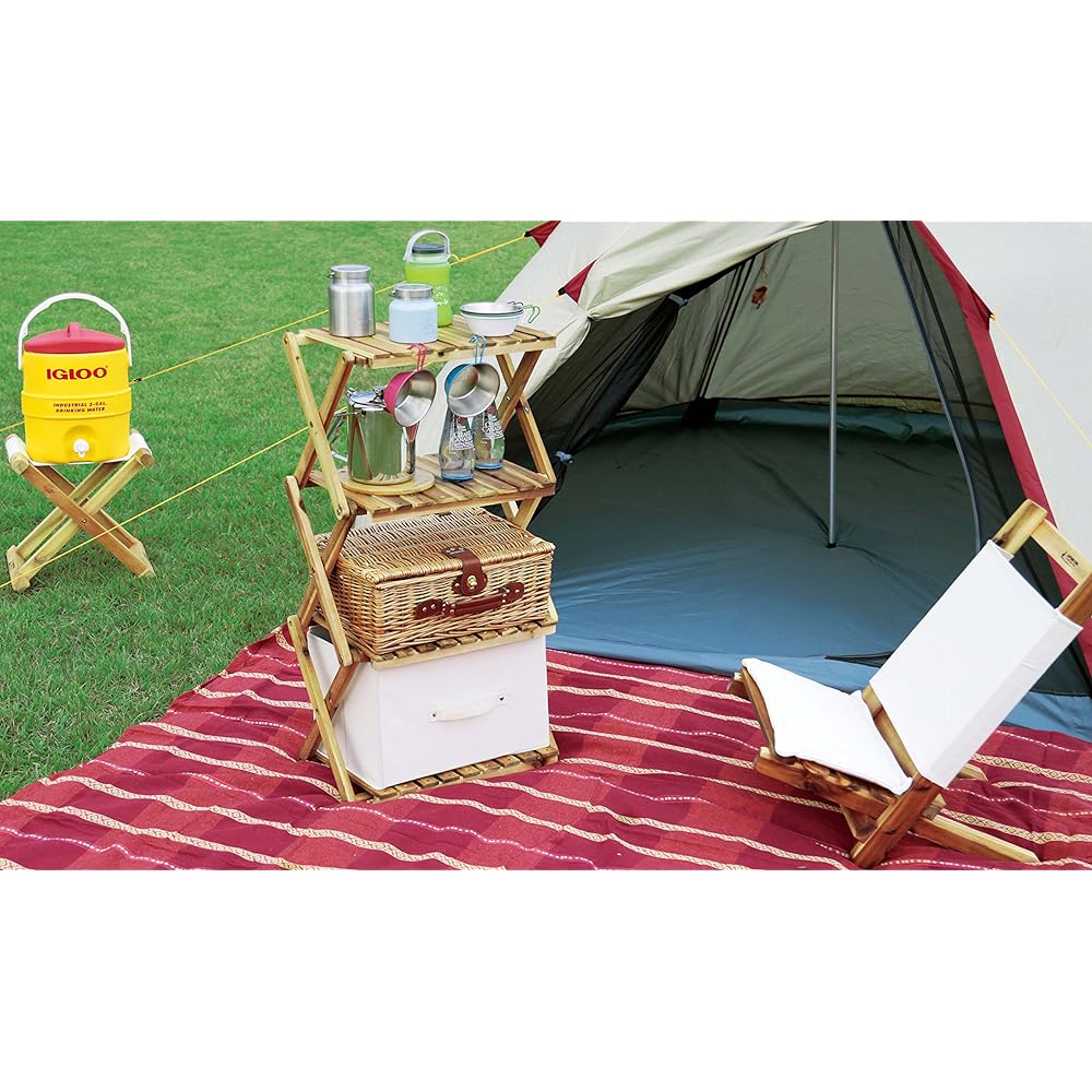 Captain Stag (CAPTAIN STAG) Wooden Rack Rack Storage Shelf Wooden 4 Tier Rack MOVE Rack Width 460mm Height Adjustable 2 Levels CS Classics UY-7069