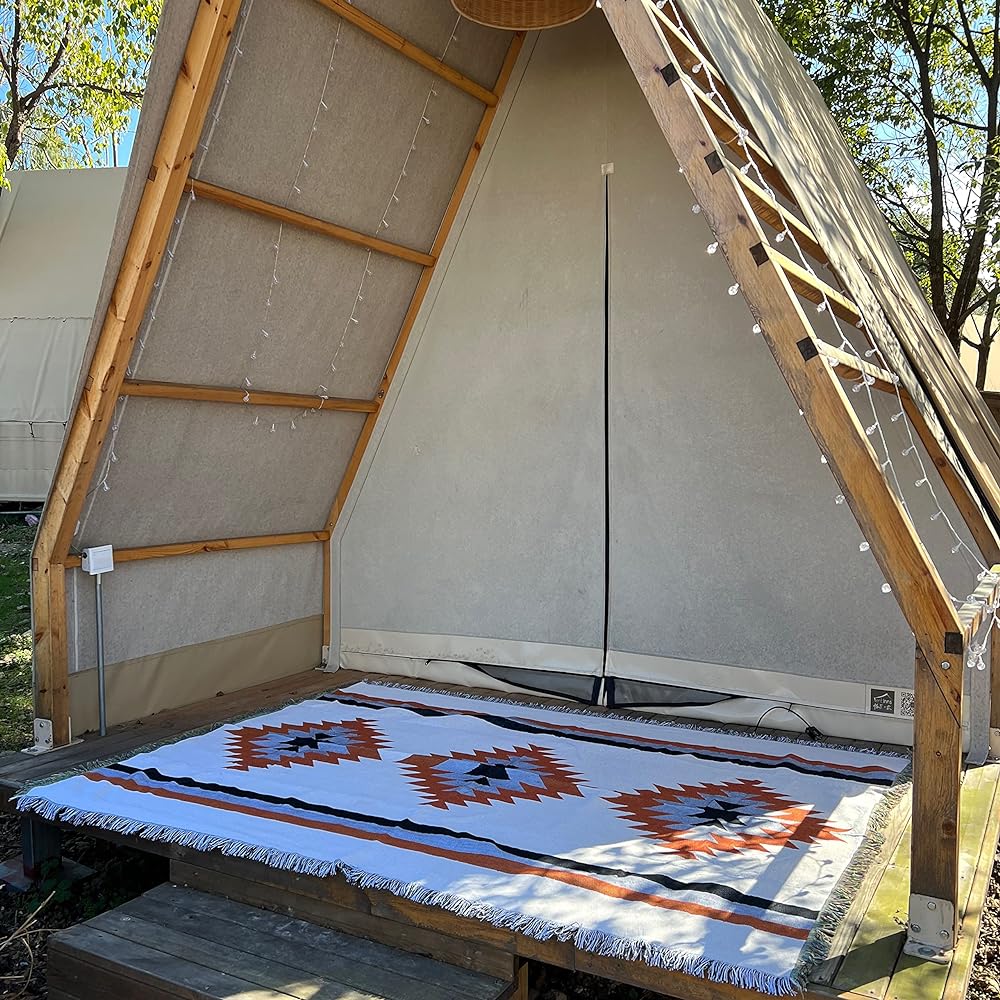 Peel Forest Camping Ortega Pattern Native Pattern Blanket Moroccan Rug Mexican Rug, Picnic Outdoor (160X220cm)...