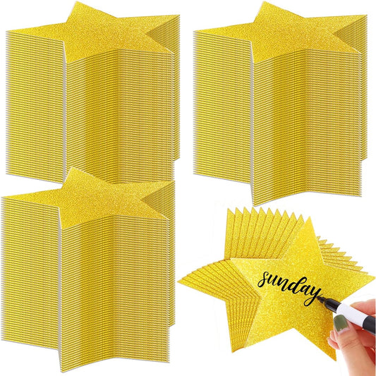 300 Pack Glitter Star Cutouts Paper Stars Confetti Cutouts Glitter 5 Stars Confetti Wedding Party Decoration Star Cutouts for Classroom Wall Party Decoration Supplies 6 Inch