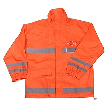 Funahashi Safety Rain Orange BEL Ultra-lightweight Breathable Rainwear 《With reflective material on the chest, back, legs, and arms》