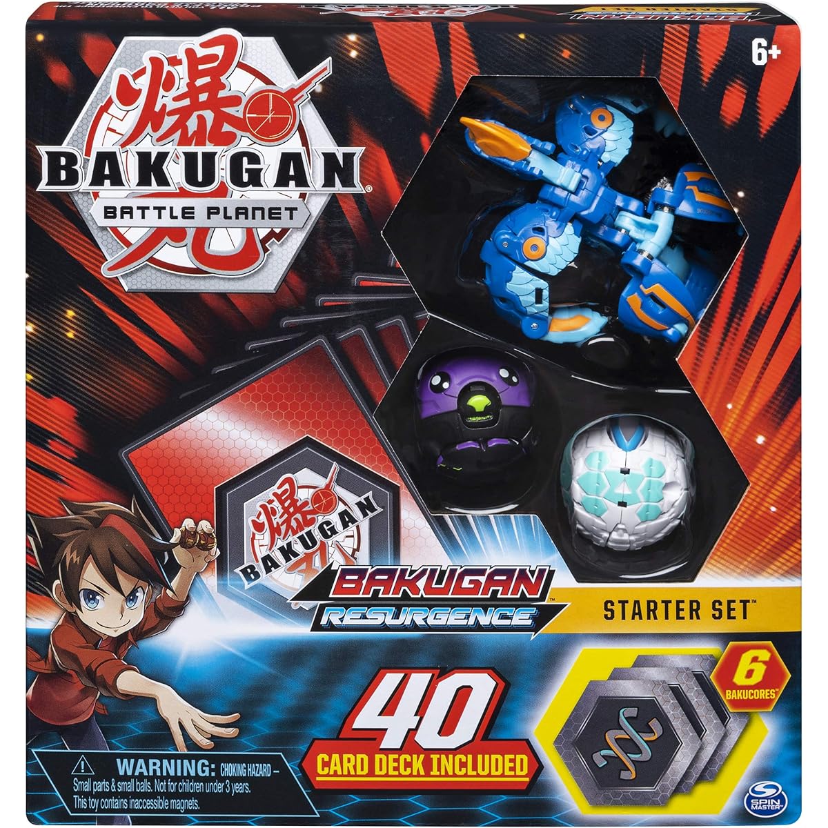 Bakugan Battle Brawlers Starter Set with Transforming Creatures Aquos Piravian for Ages 6 and Up