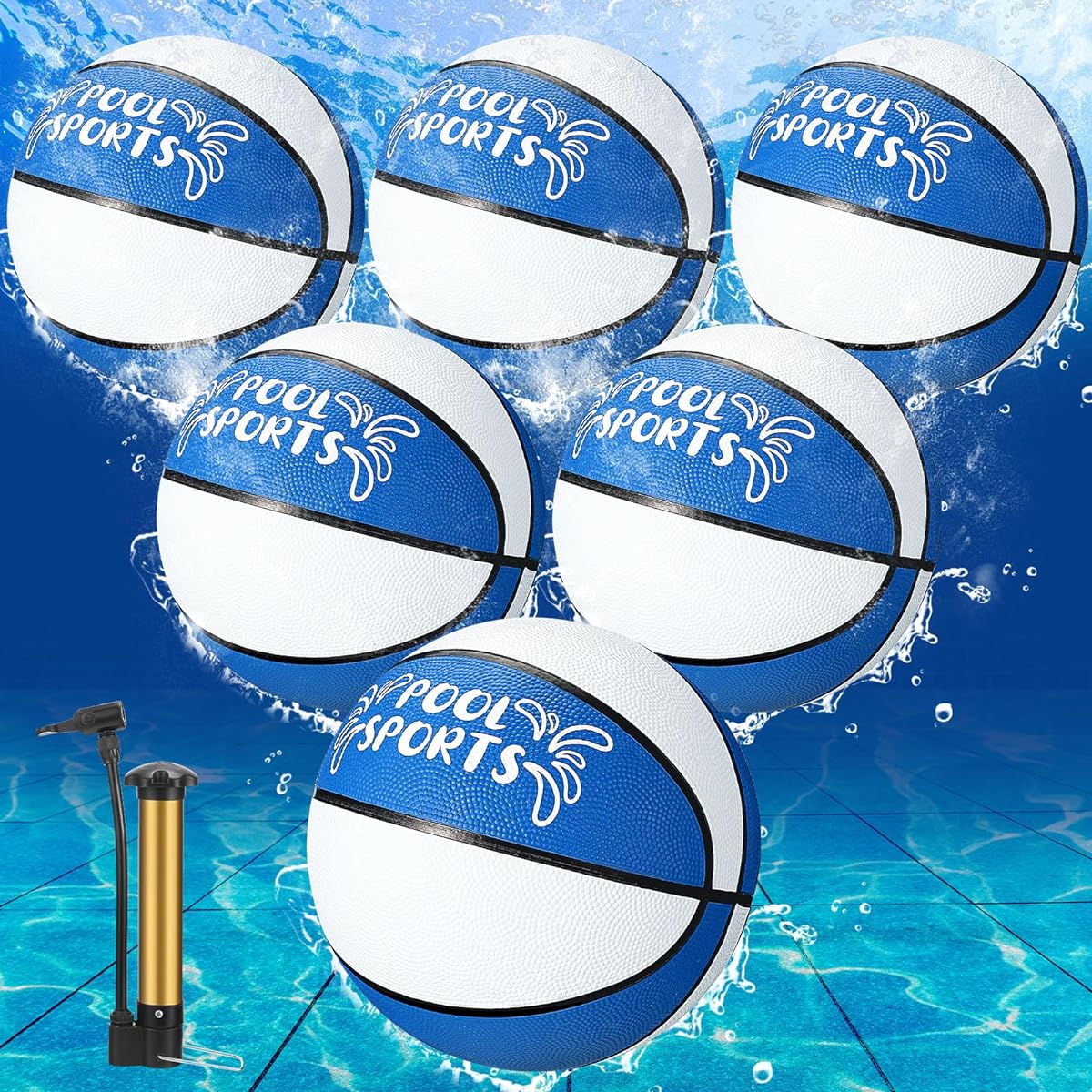 Libima 6 Pack Water Pool Basketballs Swimming Pool Basketball Pool Lake Waterproof Basketballs for Pool Party Favors