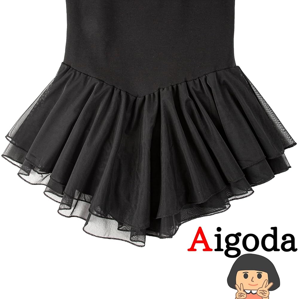 [Aigoda] Ballet leotard for children and adults, 3 colors, with chiffon skirt, kids, juniors, cute, rhythmic gymnastics, practice wear, recital