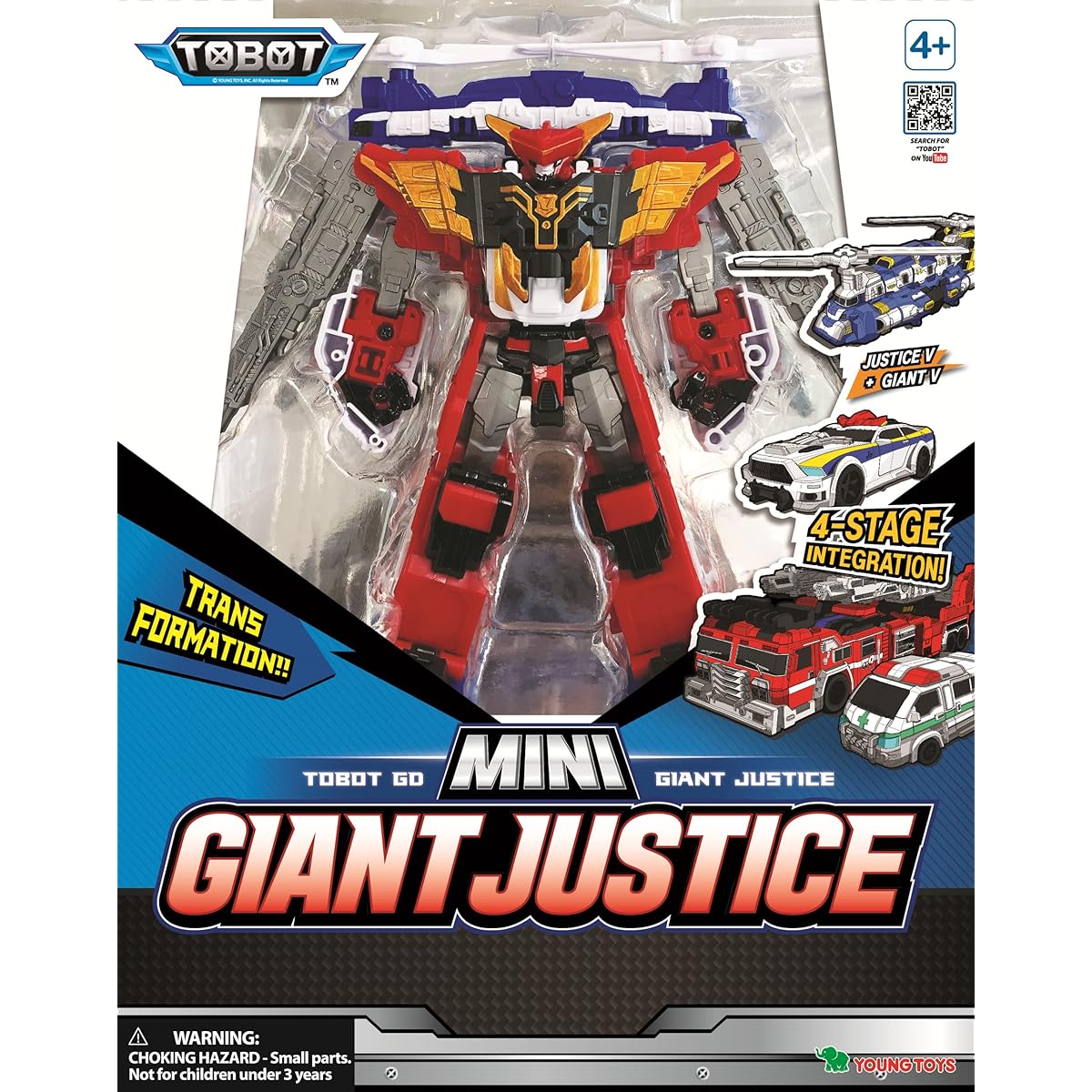 TOBOT Mini Giant Justice Youngtoys Collection Vehicle Transforms into Robot Anime Character