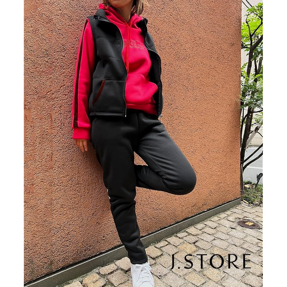 [J.STORE] J.STORE Warm Fleece-lined Sweatshirt Parka Setup Women's Autumn/Winter 3-piece Set Room Wear J23