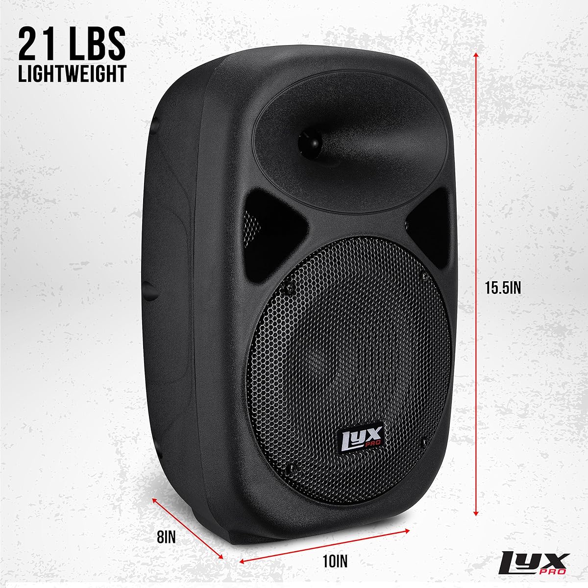 LyxPro 10" Passive DJ PA Speaker System XLR 1/4 Speakon Connection Daisy Chain Compatible 8 Ohm Lightweight Stand Mountable