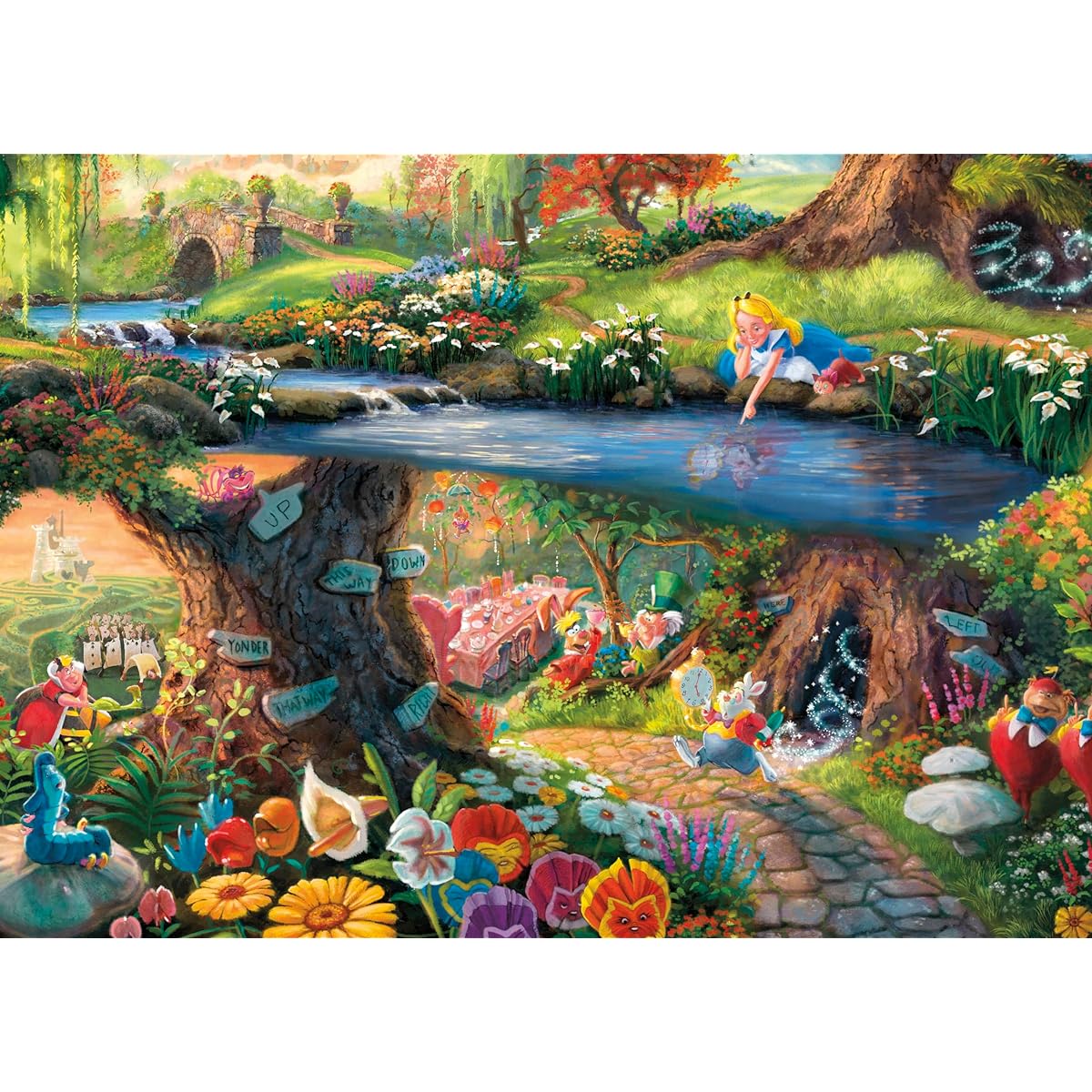 Ceaco - Disney - Thomas Kinkade - Alice in Wonderland - 1000 Piece Jigsaw Puzzle