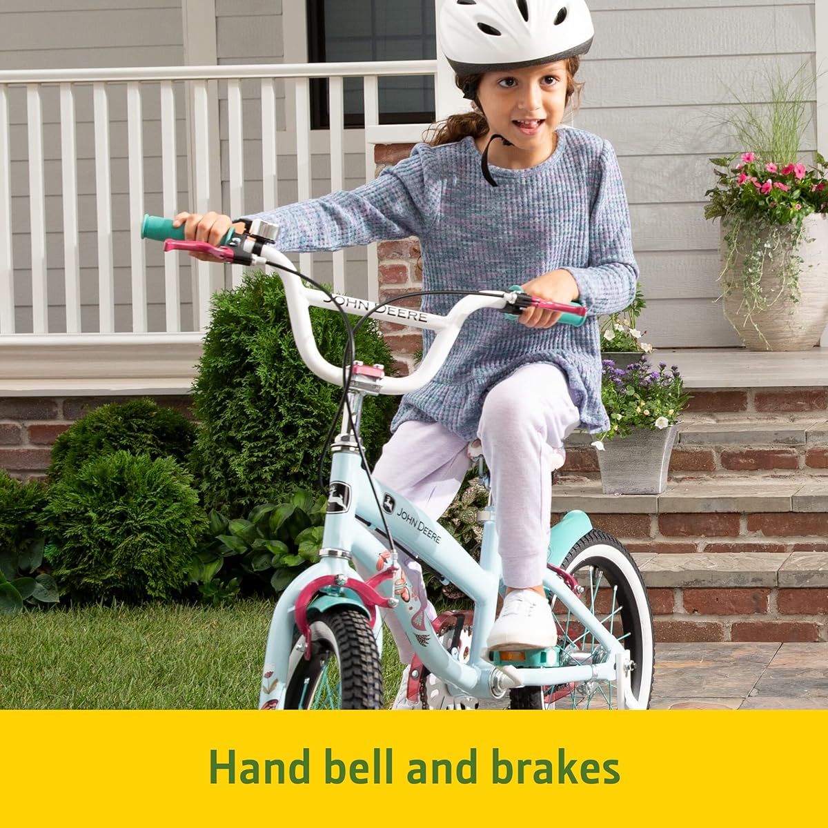 John Deere Kids Bike 12 16 20 Inch Wheels - Includes Removable Training Wheels - Bikes for Boys/Girls Ages 2-7 and Up