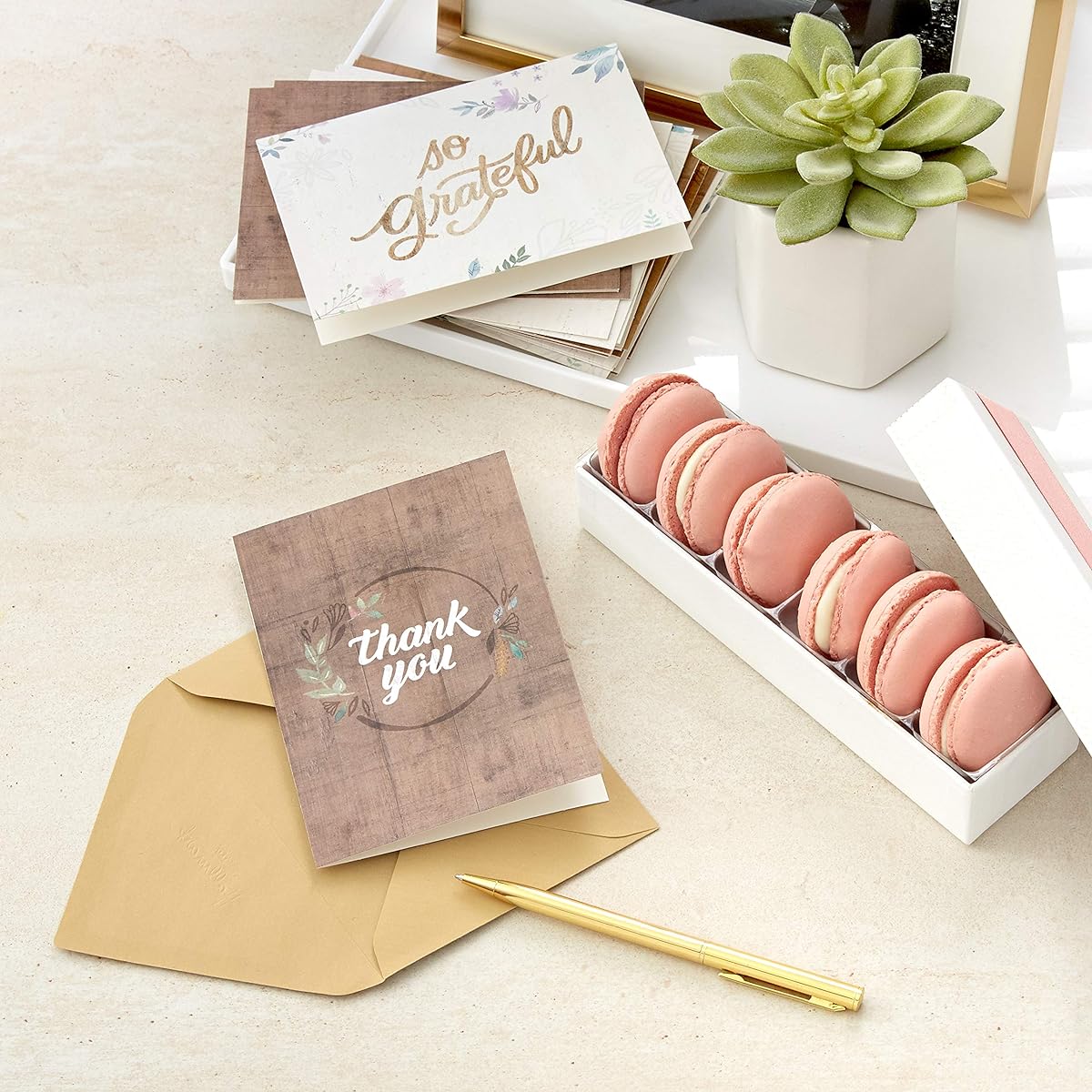 Hallmark Thank You Card Assortment Rustic Floral (48 Thank You Notes with Envelopes)