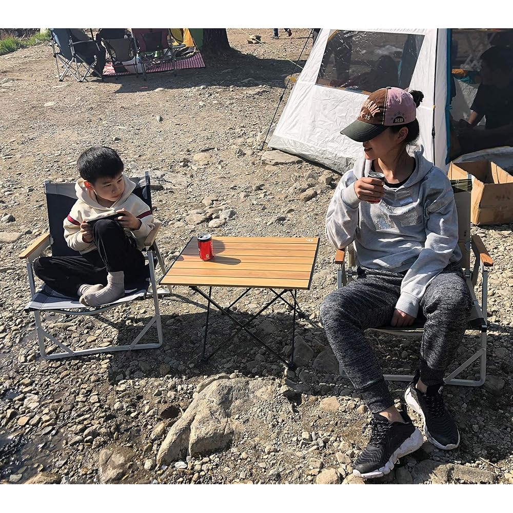 iClimb Outdoor Table, Mini Low Table, Camping Table, Folding Table Made of Aluminum, Load Capacity 30kg, Ultra Lightweight, Compact Solo Camping, BBQ, Climbing, Touring, Storage Bag Included (Nature-L)
