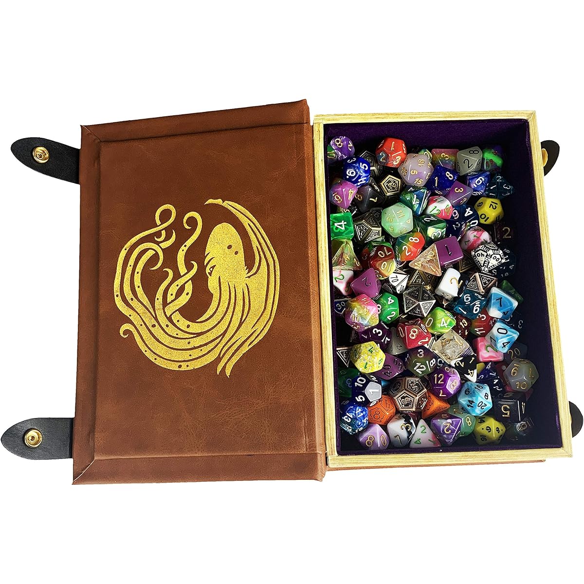 Fantasydice Book Mold Gold/Purple Cthulhu Tomes Rolling Magic Book Tray for All Tabletop RPGs like D&D Call of Cthulhu, Shadowrun, etc