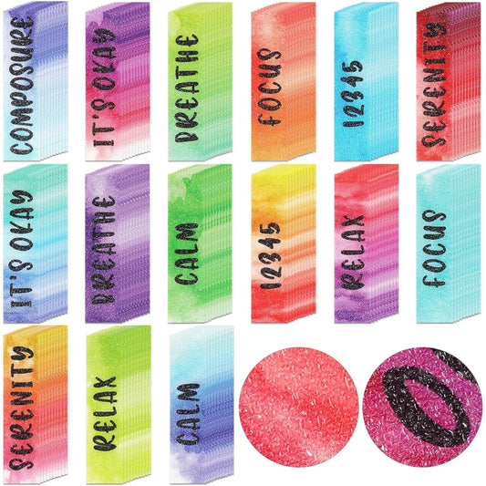 150pcs Calm Stickers Anxiety Sensory Strips Textured Sensory Rough Sensory Strips Adhesive Anxiety Relief Fidget Toys for Teens Kids Adults Watercolor Style (Watercolor Painting Style)