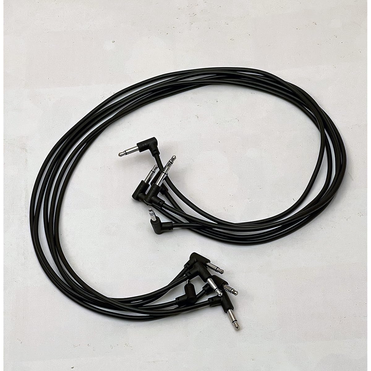 Luigis Modular M-PAR Right Angle Eurorack Patch Cables - 5-Pack of 24 Black Cables (60cm)