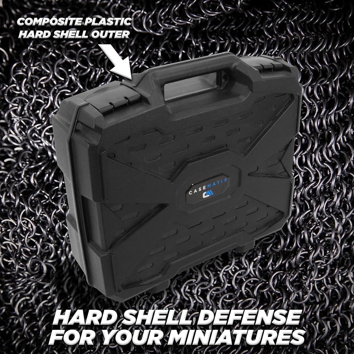 CASEMATIX Miniature Storage Hardshell Figure Case - 2 Layer Customizable Foam Miniature Case for Standard Miniatures/Large Units/Vehicles Compatible with Warhammer 40k DND and More