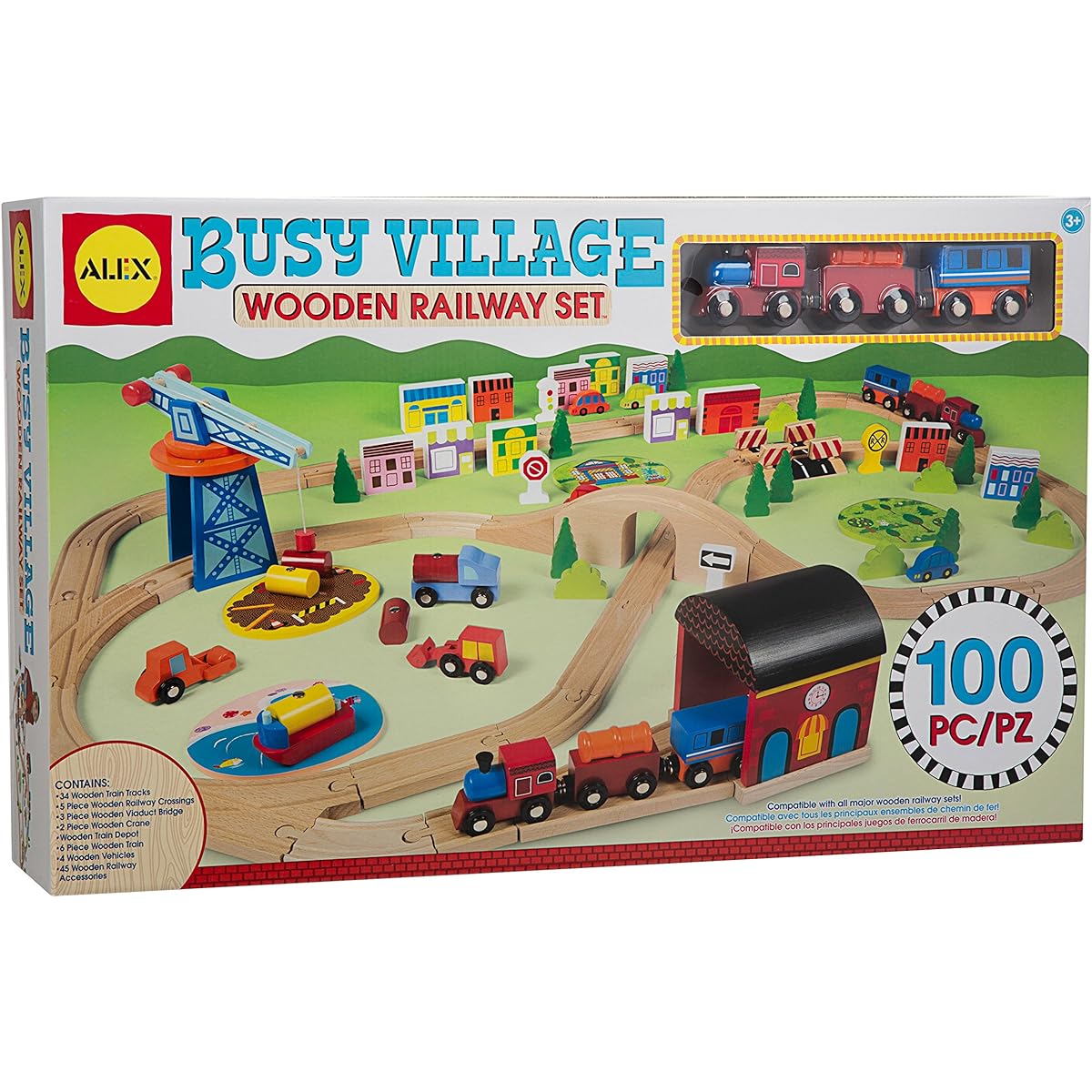 Alex Toys Busy Village Wooden Railway Set