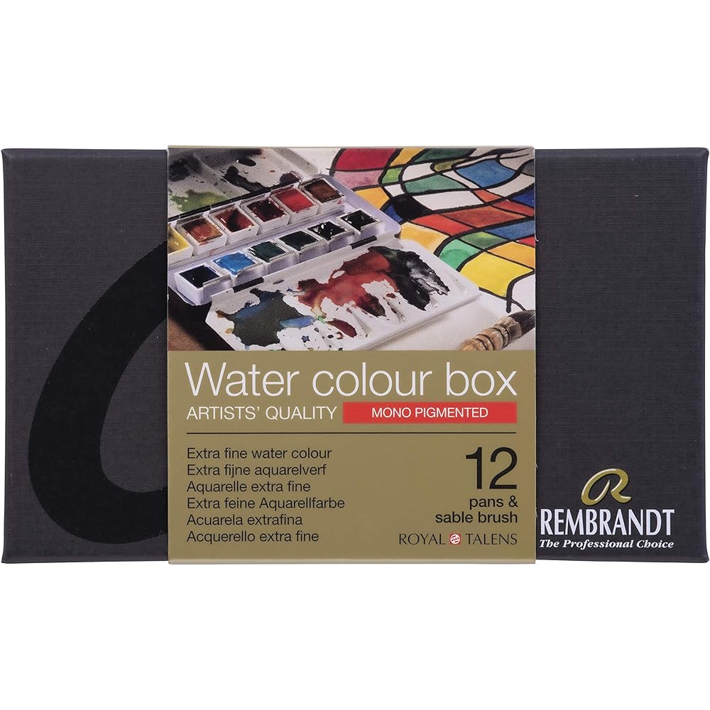 Talence Rembrandt Solid Watercolor Half Pan Mono Pigment 12 Color Set T0583-8690