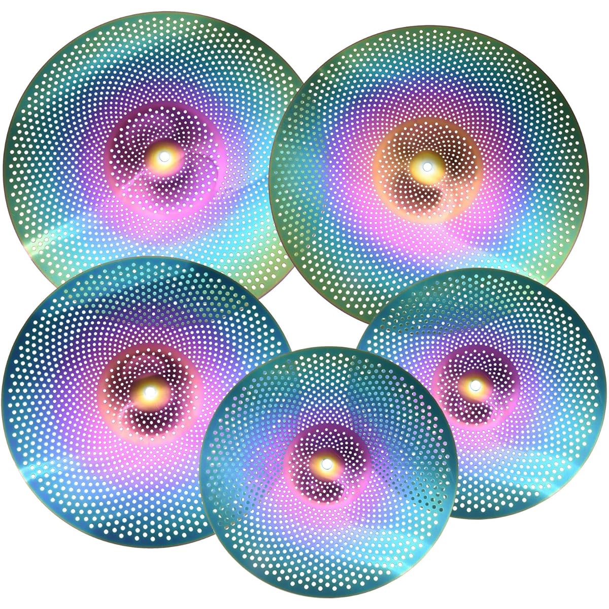 uxcell Mute Cymbal Set 35 cm 40 cm 45 cm 50 cm Low Volume Practice Cymbals with Bag 5 Pieces