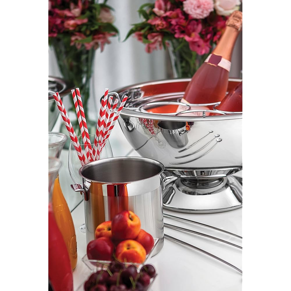 Tramontina Bar All Stainless Steel Champagne Cooler, 36cm, Size that can cool 4 wine bottles, Storage for 4 bottles, Comes with a partition frame, Lightweight, Respect for the Aged Day, Housewarming Gift, Made in Brazil, 61414/360 TRAMONTINA