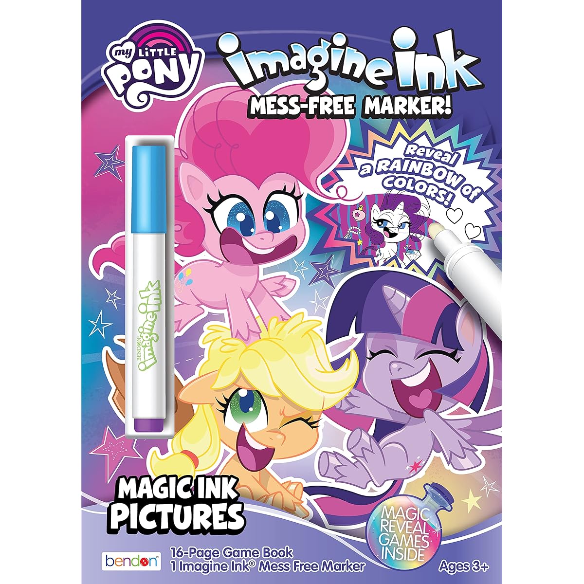 My Little Pony 16 Page Imagine Ink Coloring Book with 1 Magic Ink Marker, Bendon 51403