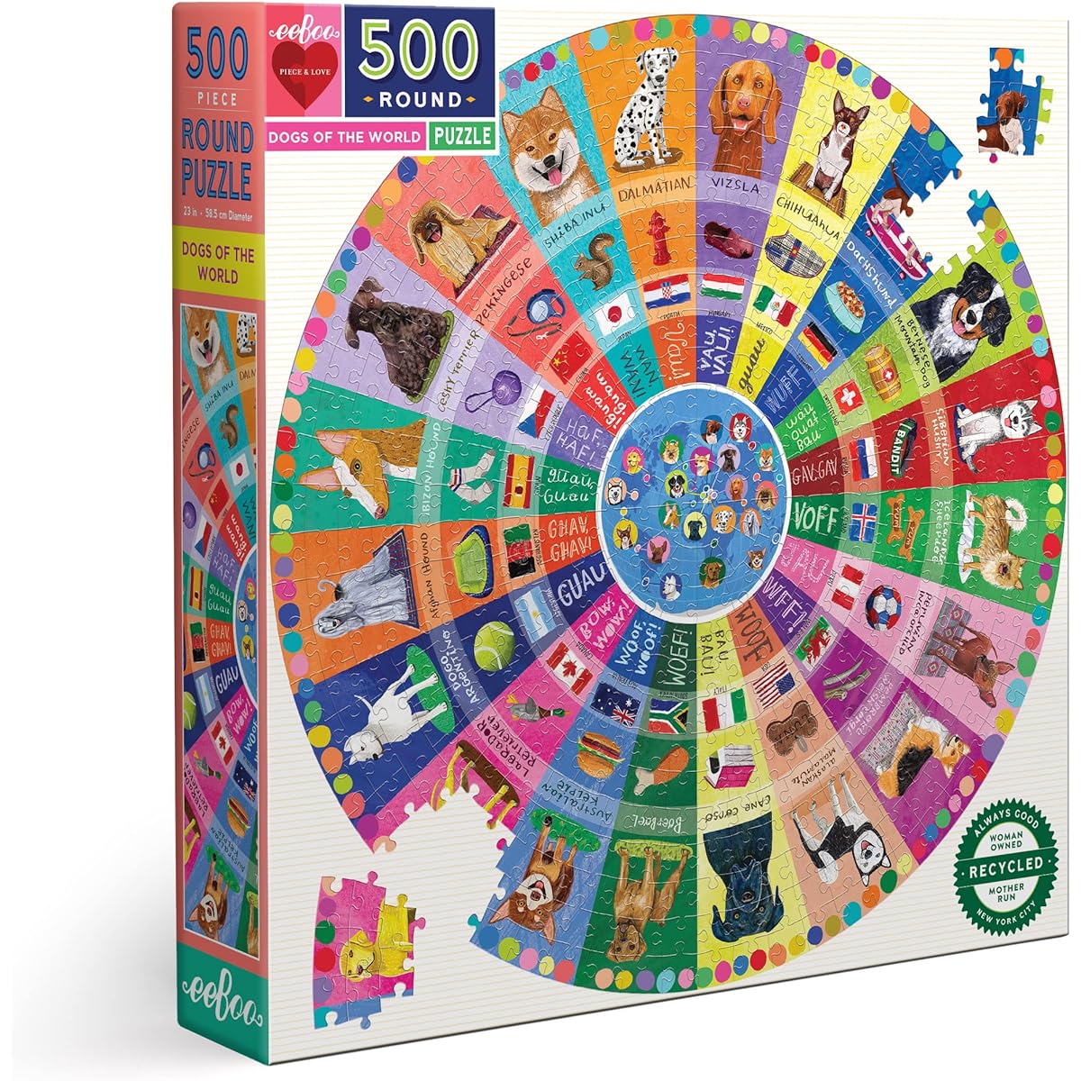Eeboo Dogs of the World Puzzle 500 Pieces