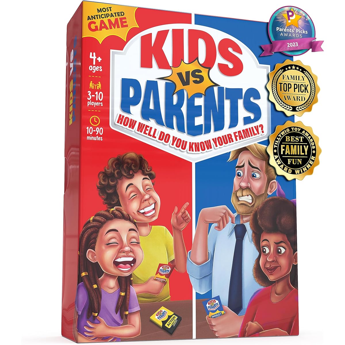 Kids VS Parents - Family Games for Kids and Adults | Family Game Night Games | Games for Kids Ages 4-12 (200 Conversation Starter Cards, 10-90 Minute Play Time)