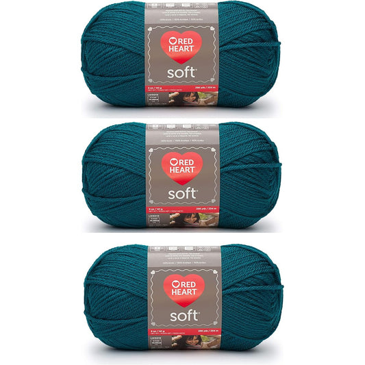 Buy in Bulk: Red Heart Soft Yarn (3 Pack) Teal E728-9518