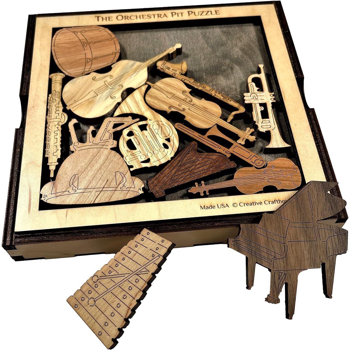 Orchestra Pit - Wood Brain Teaser Puzzle - Unique Hardwood USA Design