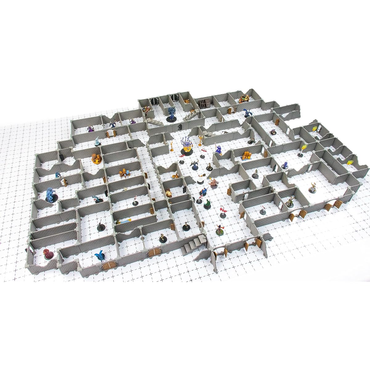 Modular Dungeon System: Tabletop & RPG Terrain Game Set for Dungeons & Dragons, Pathfinder, Castles & Crusades, Age 13, Runquest, Asander, Zombicide and More - Legendary Set (695 Pieces + 2016 Square Inches)