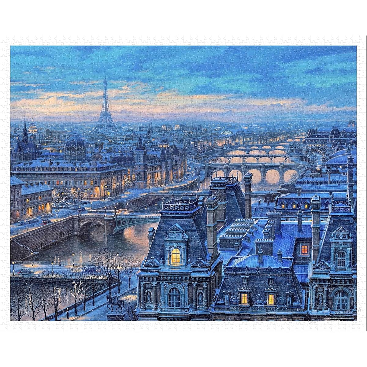 Pintoo 2000 Piece Plastic Jigsaw Puzzle [Evgeny Lushpin_Seine River] (59X73cm) Difficult for Adults, No Pieces, Clicks into Place [H2841]