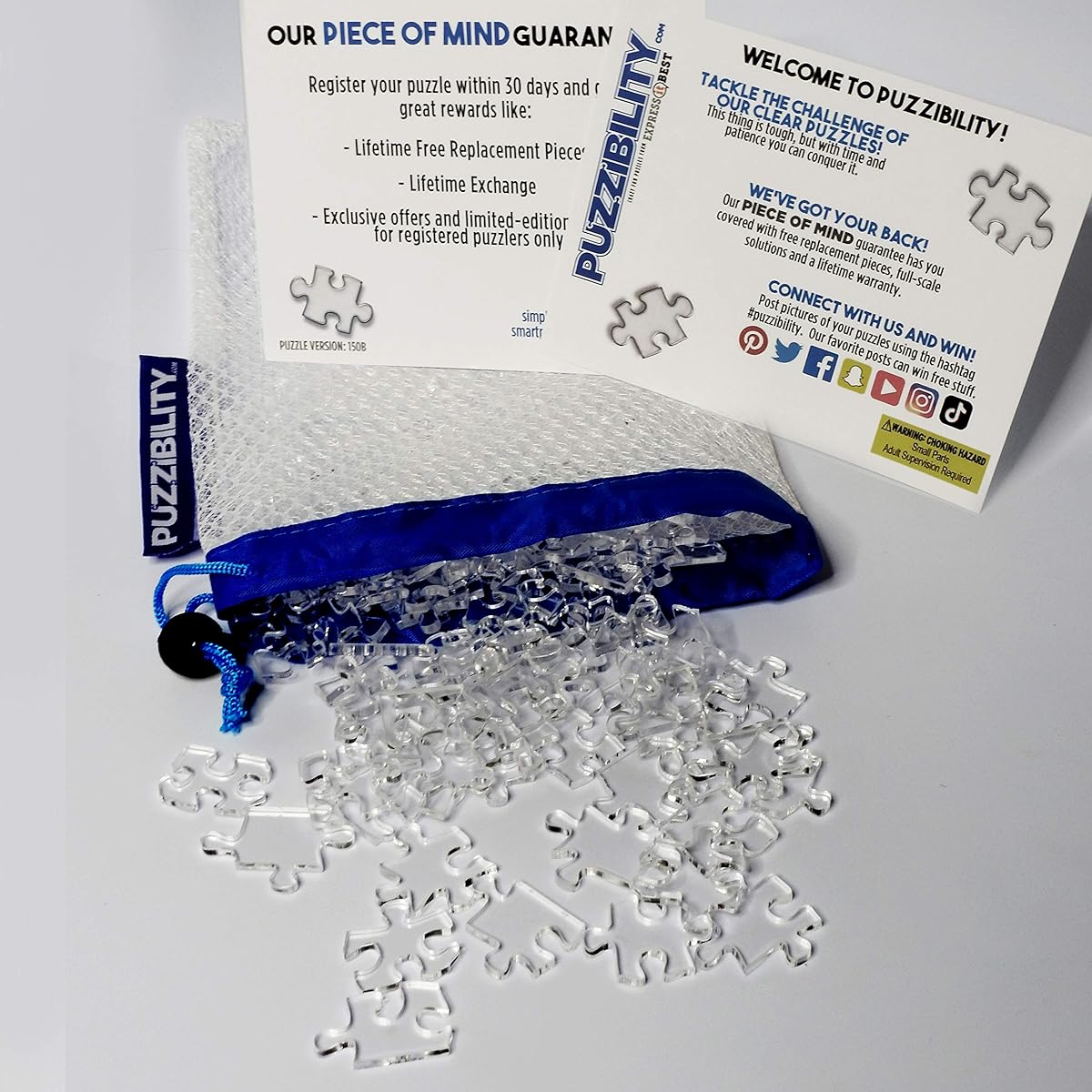 ExpressItBest Practically Impossible Clear Jigsaw Puzzle - 8" x 10" Brain-Puzzling Fun 150 Pieces ExpressItBest