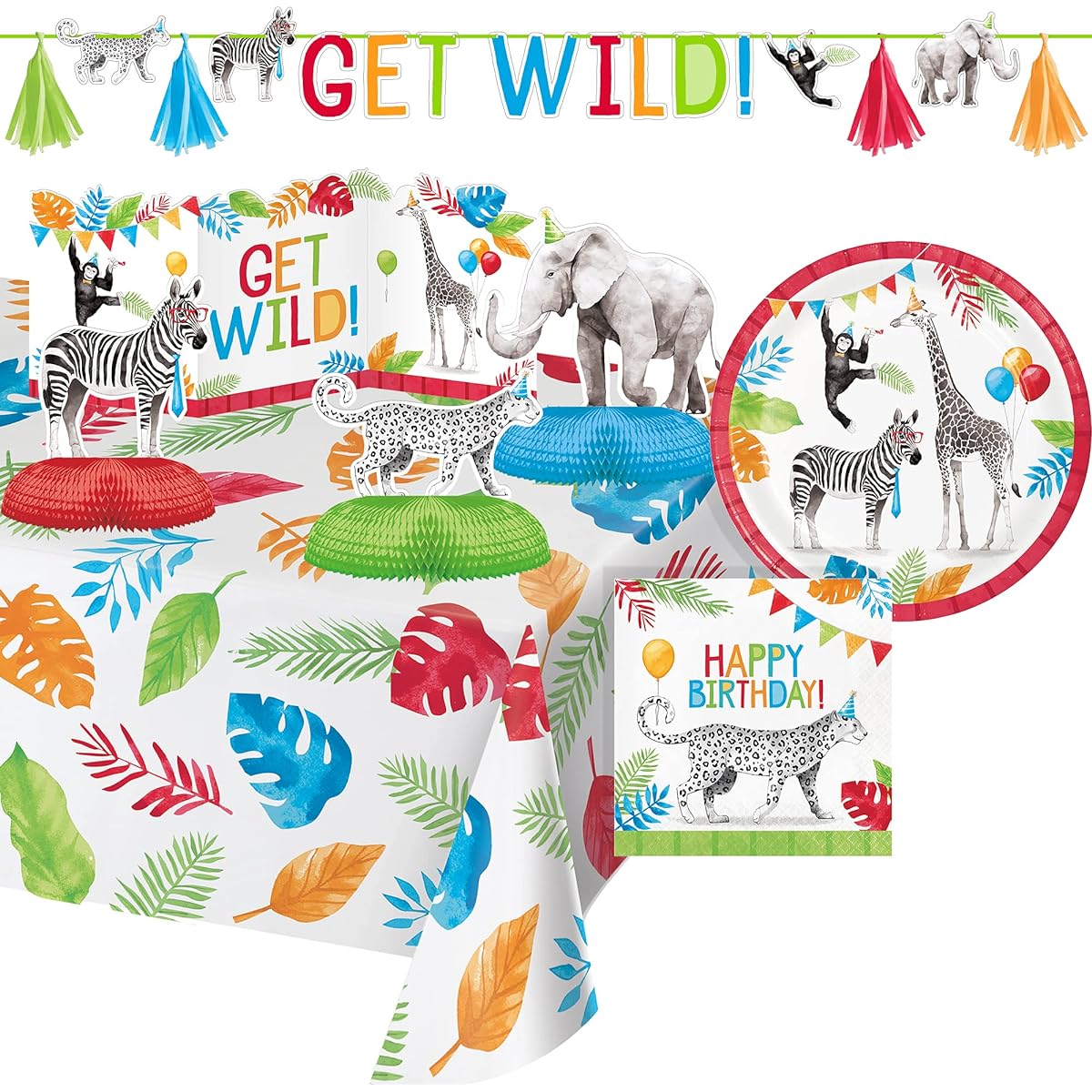 Party Animals Party Supplies & Decorations Kit 8 Servings