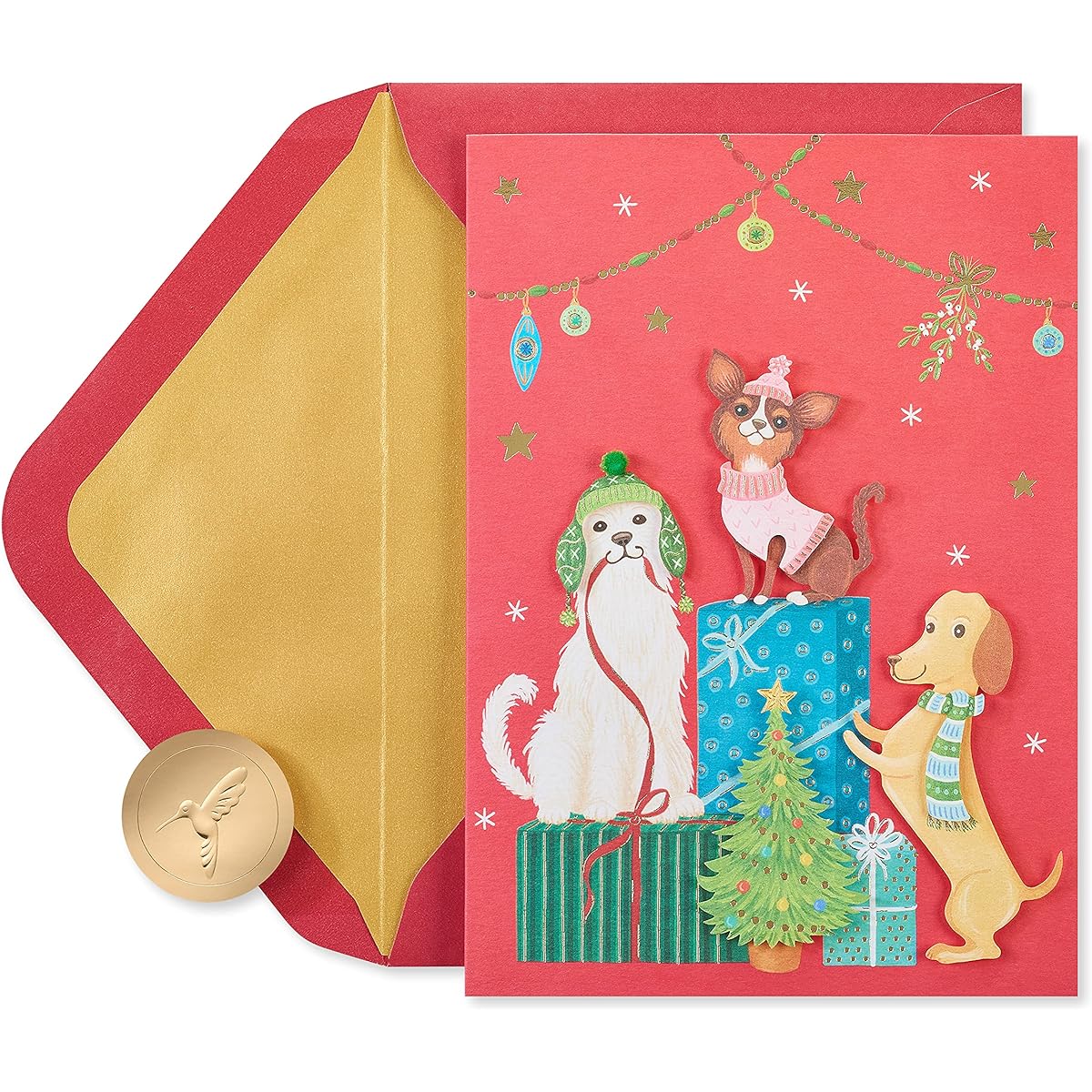 Papyrus Dog Christmas Cards with Envelopes 'Tis the Season (8 Cards)