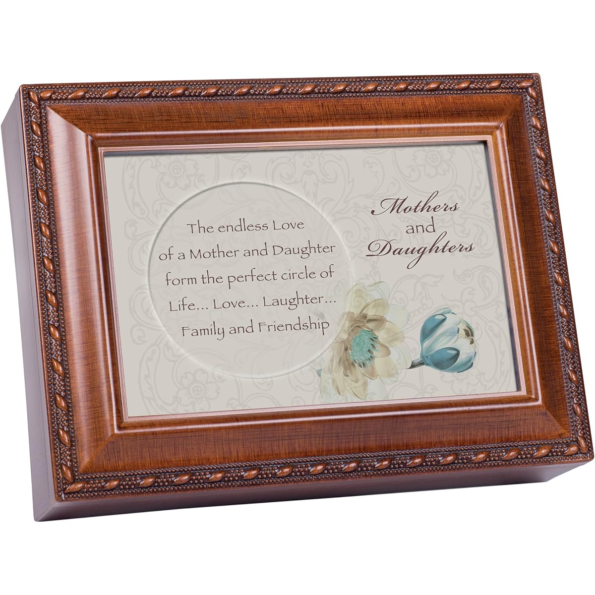 Mother & Daughter Woodgrain Cottage Garden Traditional Music Box Plays That's What Friends Are For