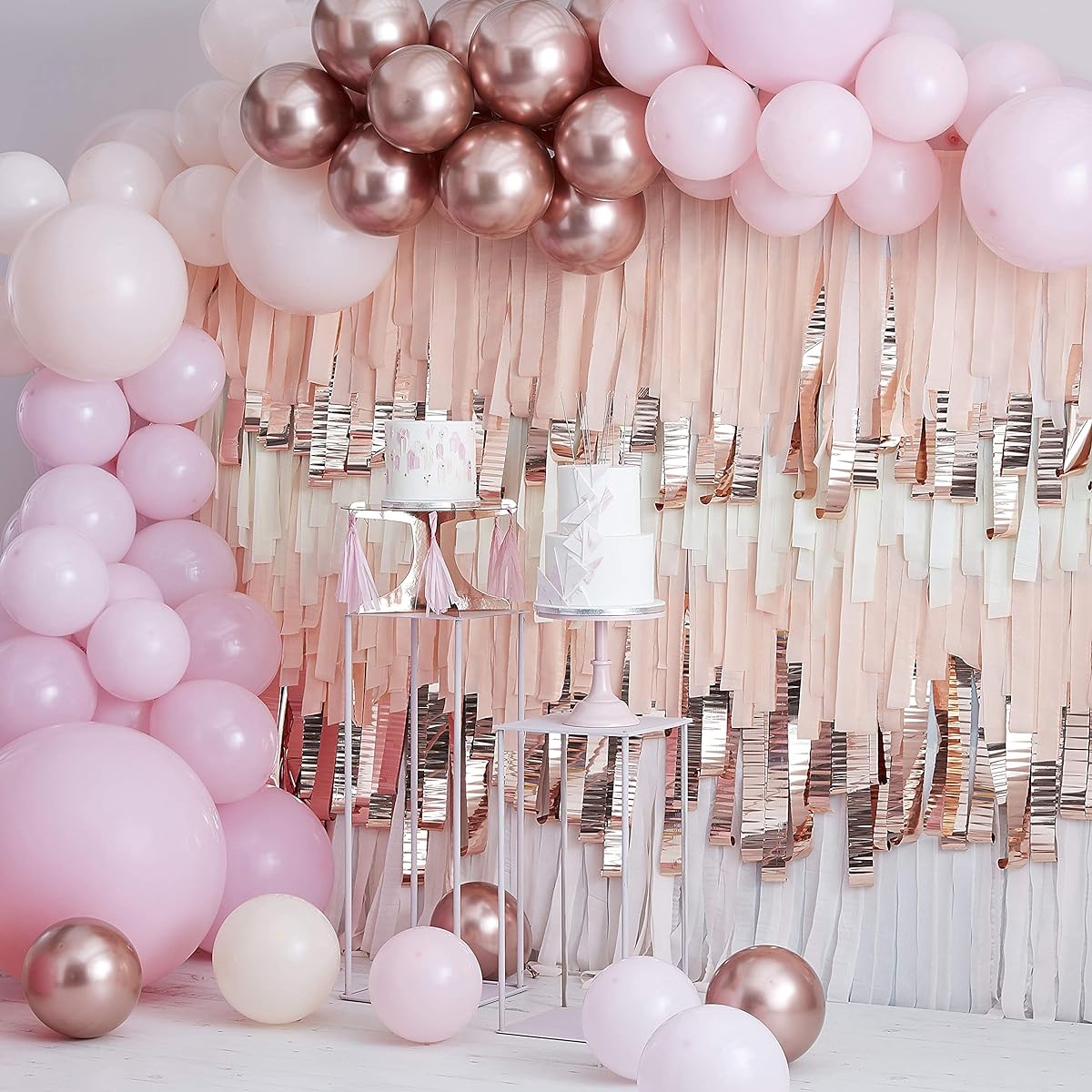 Ginger Ray Balloon Arch Kit Pink and Rose Gold Chrome DIY Party Decorations 200 Pack