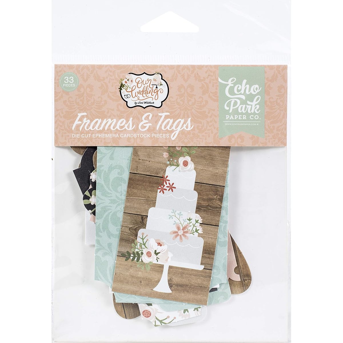 Echo Park Cardstock Ephemera 33/Pkg-Frames & Tags, Our Wedding -OW224025