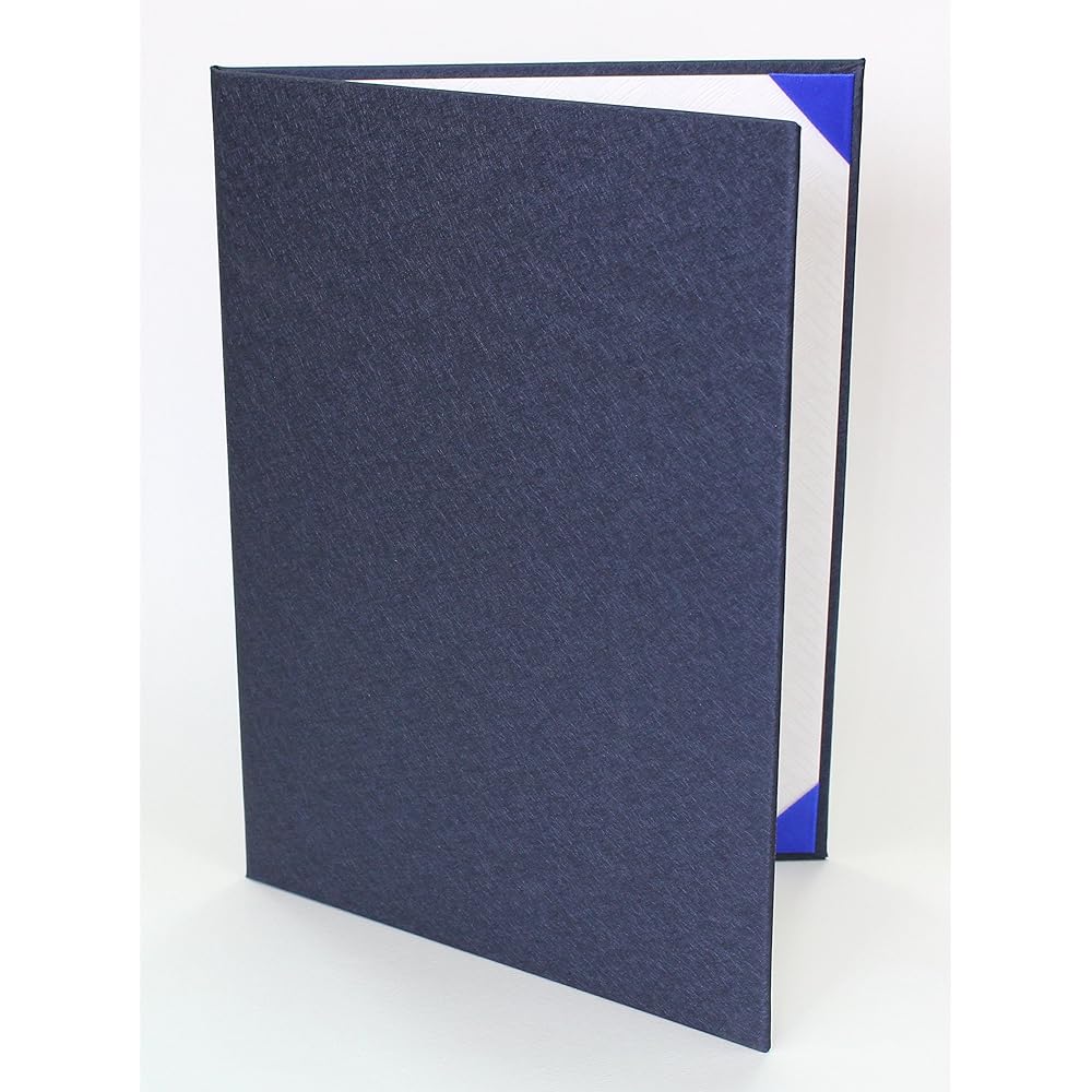 Great value [Set of 10] Issou Original Award File Certificate Holder BL281 [Dark Blue] Cloth Cloth Style A4