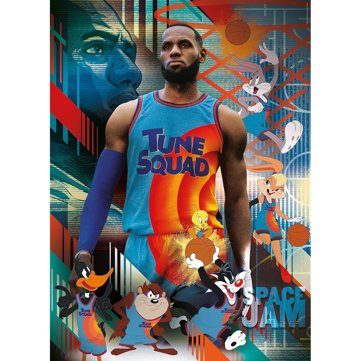 Clementoni 39627 Space Jam 2-1000 Piece Italian Jigsaw Puzzle for Adults, Multicolor