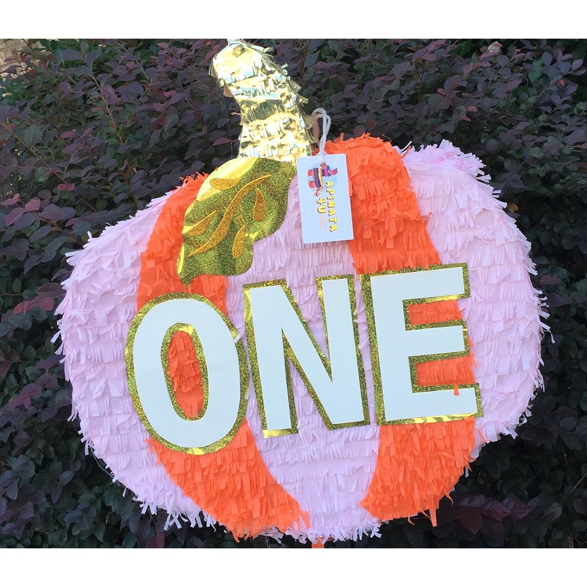 One First Birthday Pumpkin Pinata Pink & Orange Color by apinata4u