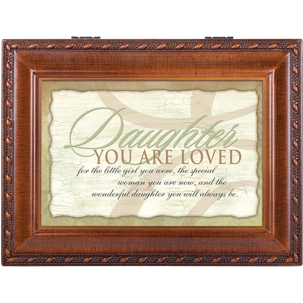 Cottage Garden Wonderful Daughter Wood Grain Music Box Play Light Up My Life