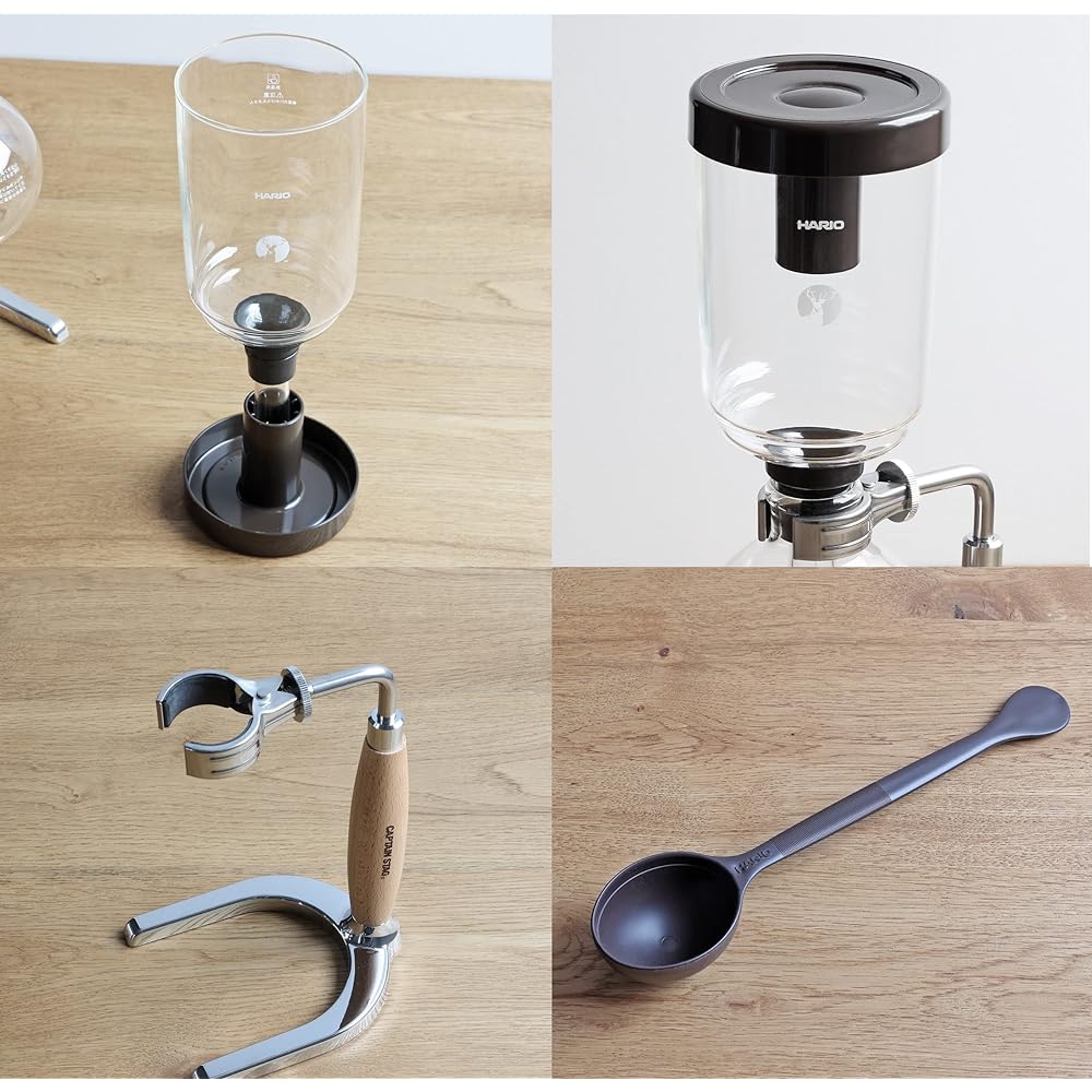 CAPTAIN STAG HARIO x Captain Stag Coffee Siphon with Paper Filter Wooden Pattern Made in Japan UW-3552