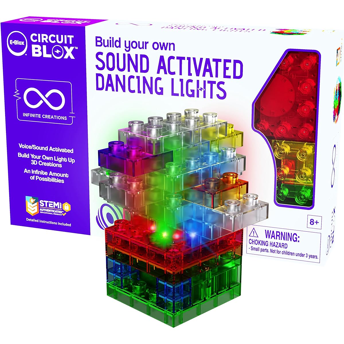 E-Blox Circuit Blox Light - Sound Activated Circuit Board Building Blocks Toy Set for Ages 8+