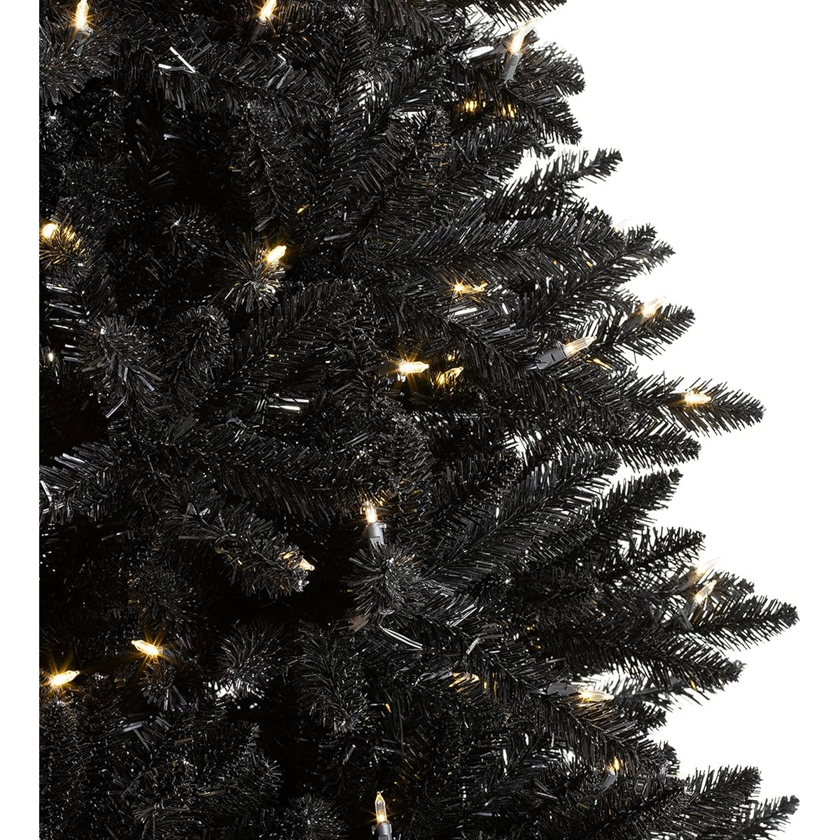Treetopia Luxe Black Beauty 7ft Artificial Light Full Body Christmas Tree Holiday Decoration with White LED Lights Premium Stand and Foot Pedal