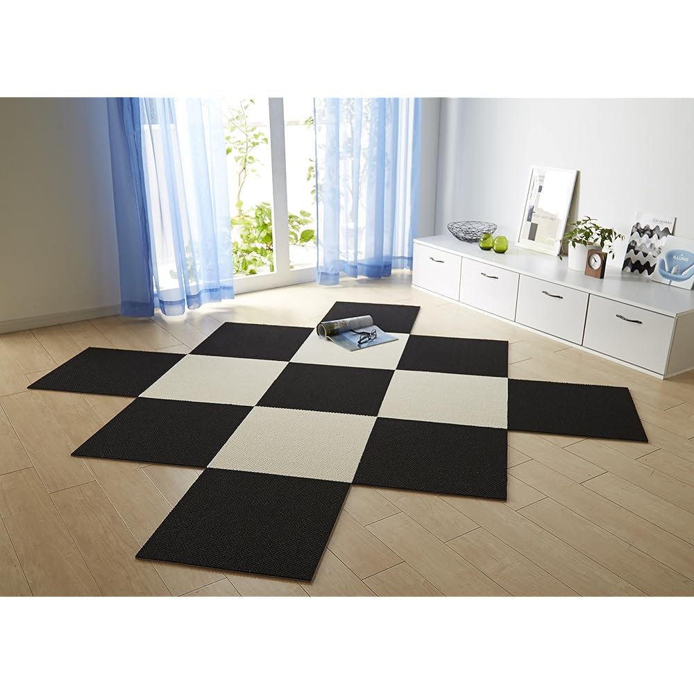 Tile Carpet Nittan Home Tile Adsorption/Multifunctional Set of 8 50 x 50cm Black HT106