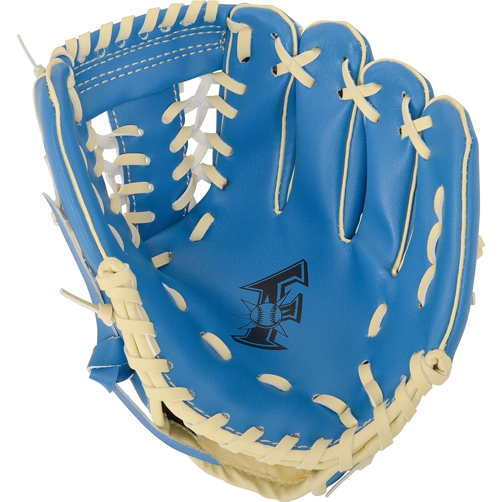 Fighters x GP Baseball Glove for Children, Soft Ball Included, For Lower Elementary School Grades, 9 Inches, Blue, Right-handed/Left-handed Thrower