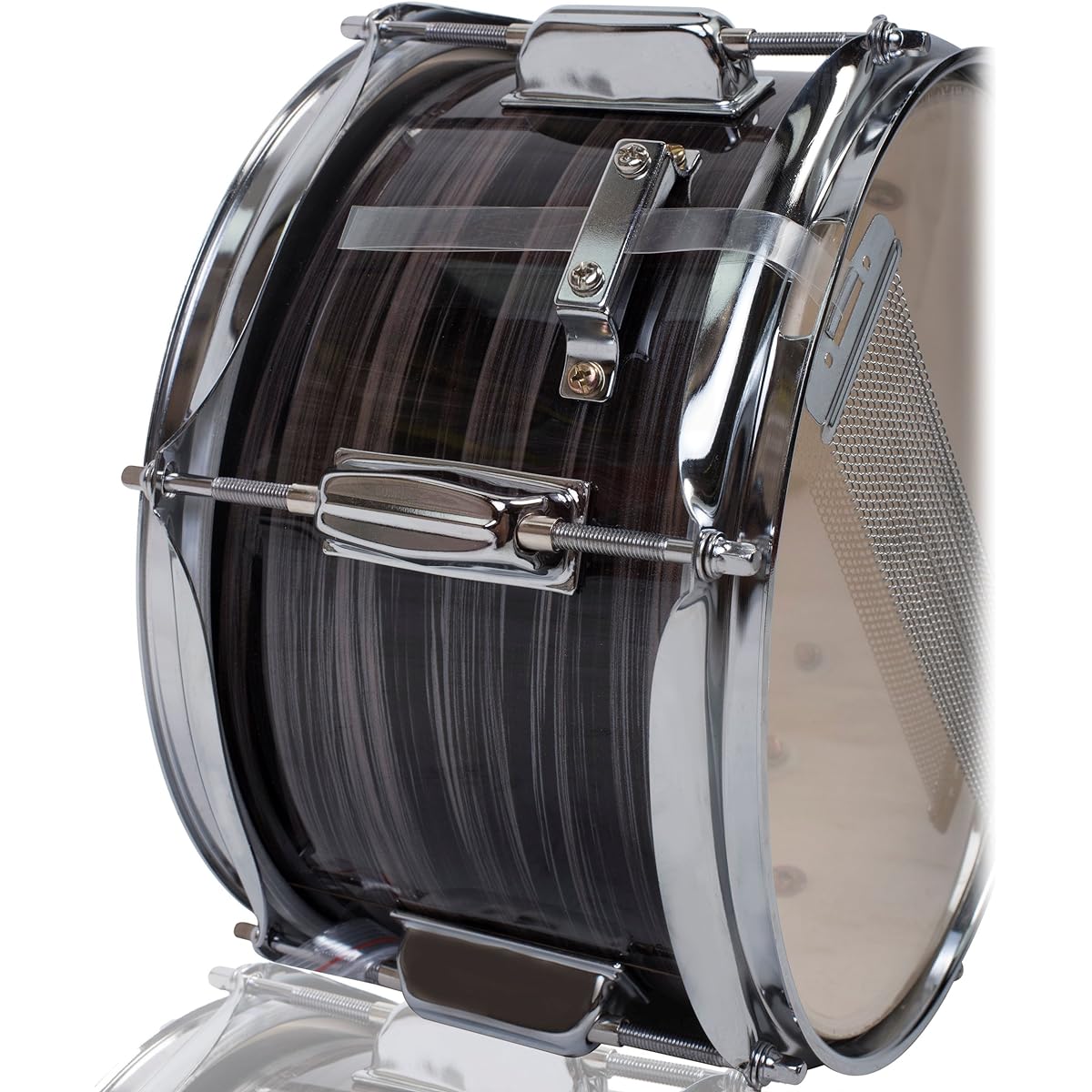 GRIFFIN Popcorn Snare Drum | Firecracker Acoustic 10" x 6" Poplar Shell Zebrawood PVC | Soprano Mini Concert Marching Percussion Instrument Snare Throw Off Drummer Key & Head
