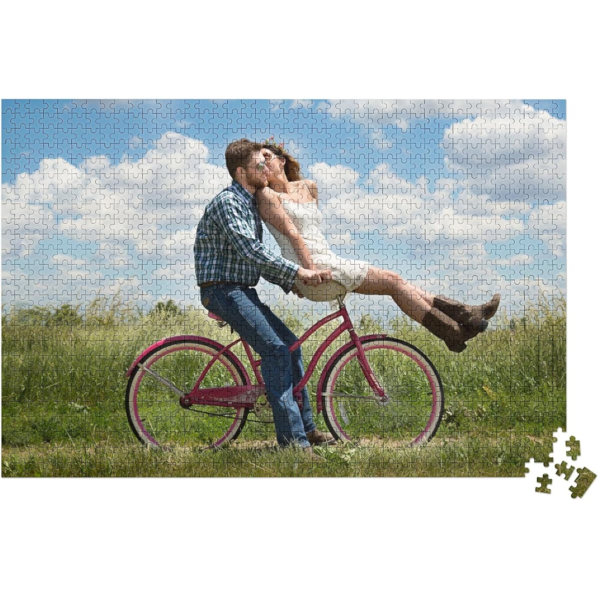 Dargr Custom Jigsaw Puzzle from Photos 1000/500/300 Pieces Customized Personalized Wooden Puzzle Gift for Family, Wedding, Pets 1000 Pieces (29.5" x 19.7")